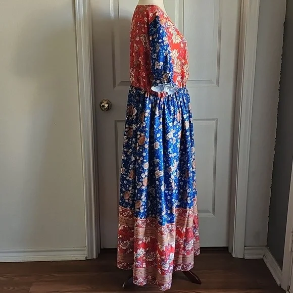 SHEIN Red and Blue Floral Dress - Picture 4 of 8